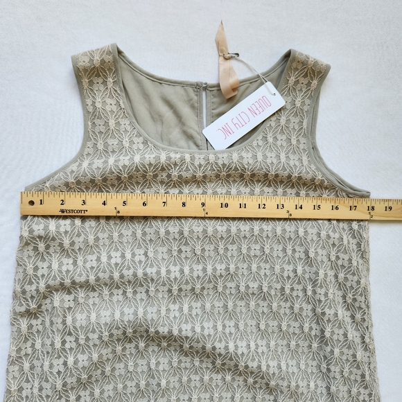 Lace Dress Sleeveless Gray Boho Cottagecore Prairie Pretty Summer Lagenlook - Picture 11 of 13